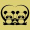 Szerelmes pandák falmatrica
